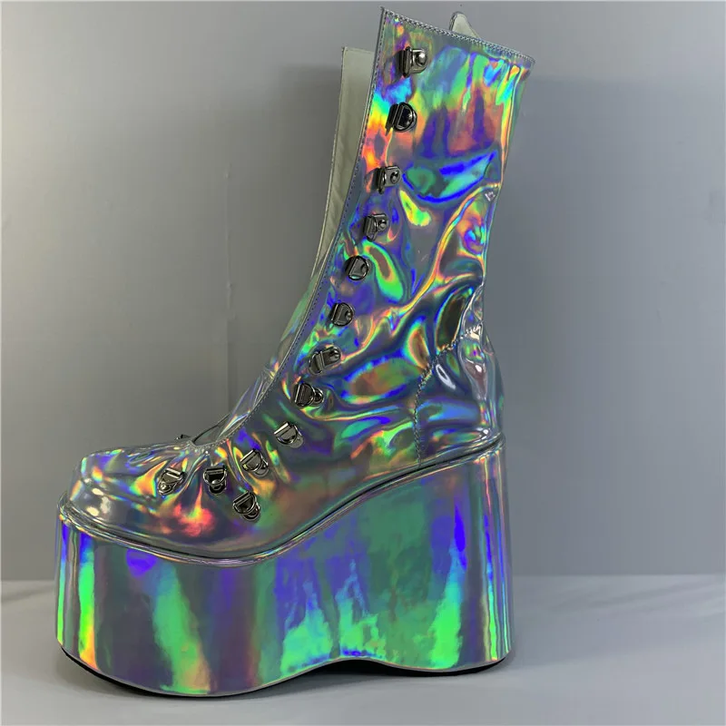 Casual Flat Platform Sole High-Top Shoes Solid Color Round Toe Ankle Shoes Spring Autumn Fashion Patent Leather High Heels Boots
Casual Flat Platform Sole High-Top Shoes Solid Color Round Toe Ankle Shoes Spring Autumn Fashion Patent Leather High Heels Boots