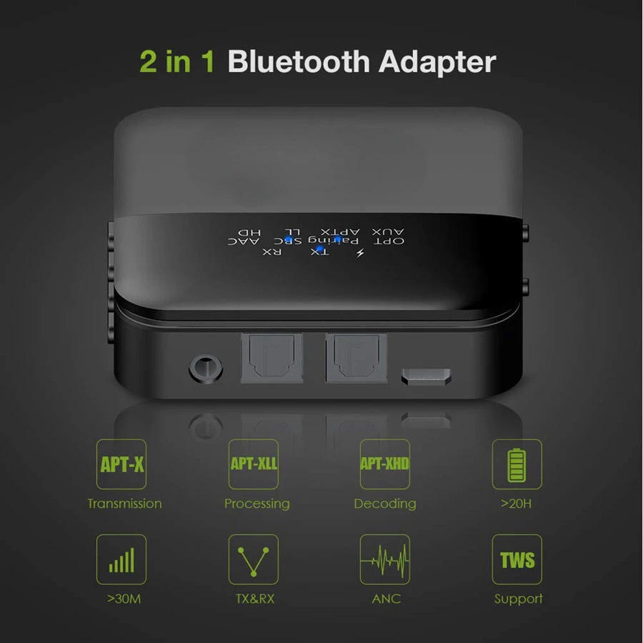 NEW AptX HD LL Low Latency Bluetooth 5.0 Audio Transmitter Receiver Wireless Adapter RCA SPDIF 3.5mm Aux Jack for TV PC Car
NEW AptX HD LL Low Latency Bluetooth 5.0 Audio Transmitter Receiver Wireless Adapter RCA SPDIF 3.5mm Aux Jack for TV PC Car