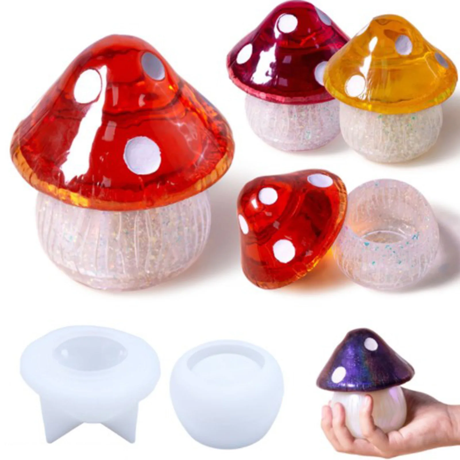 Mushroom Jar Silicone Mold with Lid DIY Epoxy Resin Crystal Mold for Ewelry Storage Container Candle Holder Ashtray Home Decor
Mushroom Jar Silicone Mold with Lid DIY Epoxy Resin Crystal Mold for Ewelry Storage Container Candle Holder Ashtray Home Decor