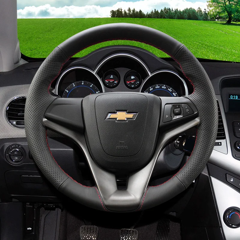 Leather Hand Sewn Car Steering Wheel Cover Anti-slip for Chevrolet Cruze Malibu Equino TRAX ORLANDO Blazer
Leather Hand Sewn Car Steering Wheel Cover Anti-slip for Chevrolet Cruze Malibu Equino TRAX ORLANDO Blazer