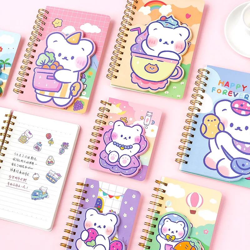 Universe Cute Bear Coil Cartoon Notebook with Kawaii Pink Purple Alien Bear Shape Notepad 
Universe Cute Bear Coil Cartoon Notebook with Kawaii Pink Purple Alien Bear Shape Notepad