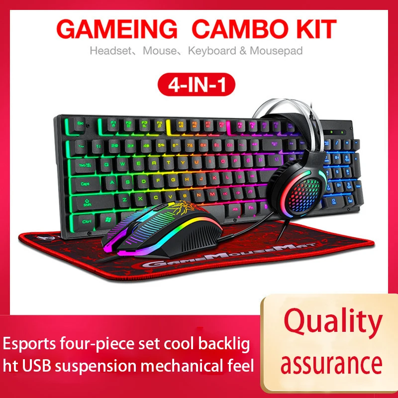 Thunderwolf TF400 Game Four-piece Luminous Game Set Keyboard Mouse Headset RGB Mouse and Keyboard Computer Accessories
Thunderwolf TF400 Game Four-piece Luminous Game Set Keyboard Mouse Headset RGB Mouse and Keyboard Computer Accessories