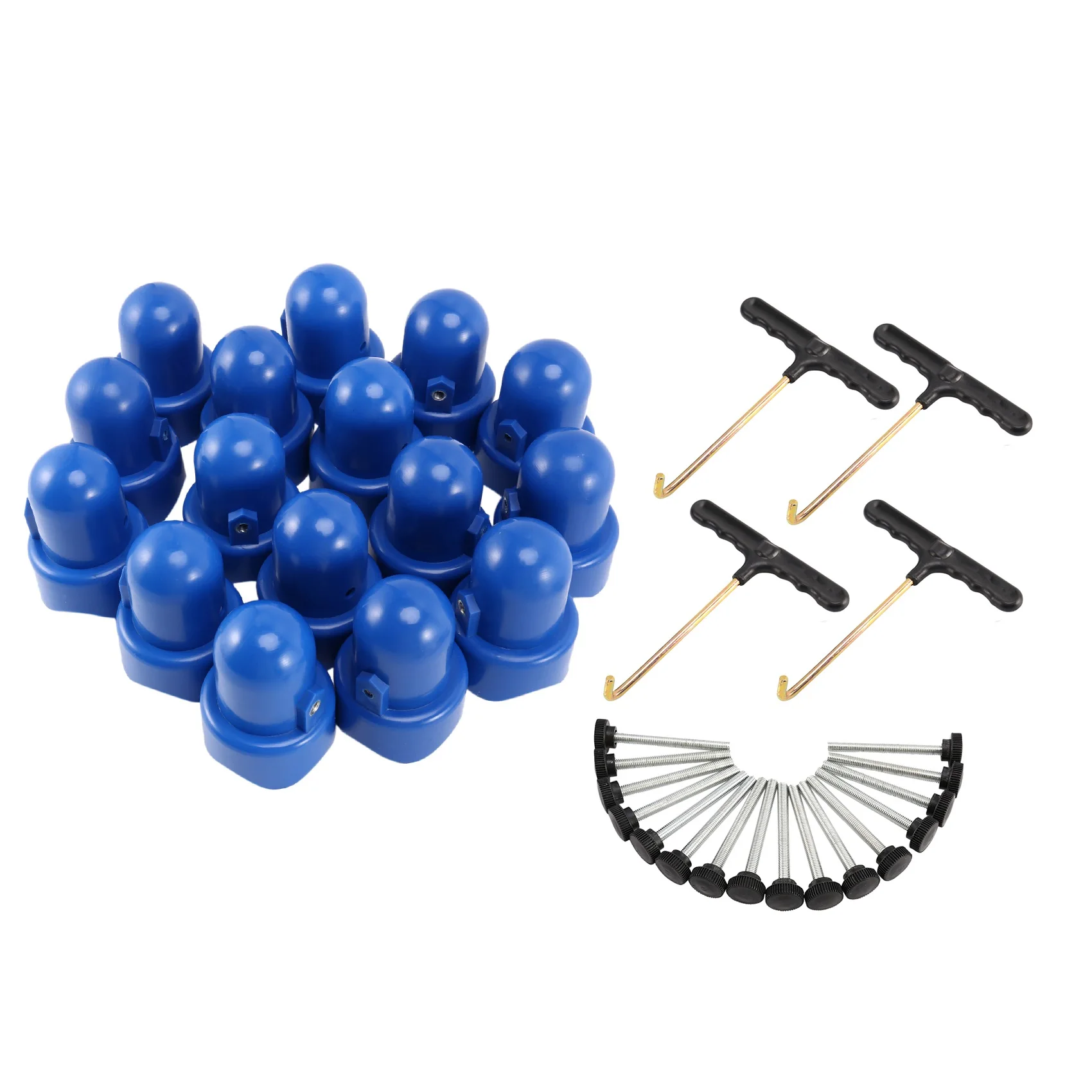 Колпачки для батута диаметром 1,5 дюйма, с винтом и Т-образным крючком 
Колпачки для батута диаметром 1,5 дюйма, с винтом и Т-образным крючком