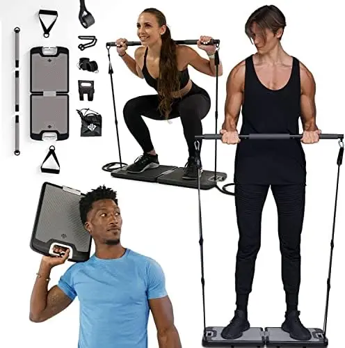 Gym - Portable Home Gym Strength Training Equipment, at Home Gym | All in One Gym - Resistance Bands, Base Holds Gym Bar & H
Gym - Portable Home Gym Strength Training Equipment, at Home Gym | All in One Gym - Resistance Bands, Base Holds Gym Bar & H