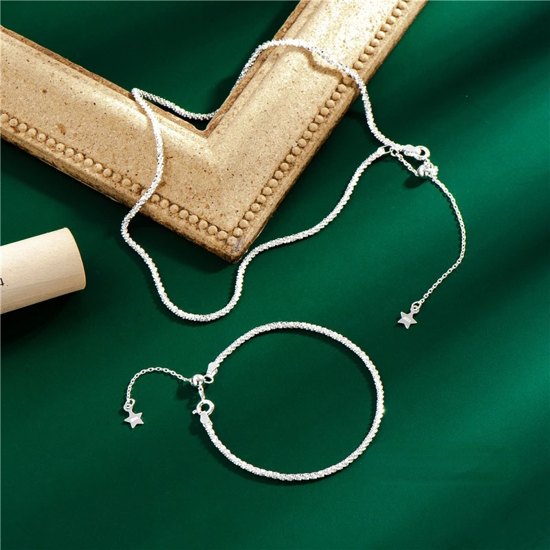 Explosive personality creative necklace silver sparkling flash clavicle chain niche fashion ladies bracelet wholesale
Explosive personality creative necklace silver sparkling flash clavicle chain niche fashion ladies bracelet wholesale