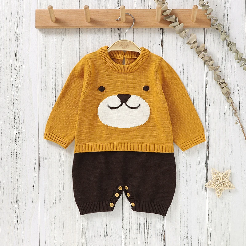 Knitted Baby Romper Cotton Long Sleeve Newborn Girls Boys Jumpsuit Solid Infant Clothing Autumn Onesie Fashion Cute Cartoon Bear 
Knitted Baby Romper Cotton Long Sleeve Newborn Girls Boys Jumpsuit Solid Infant Clothing Autumn Onesie Fashion Cute Cartoon Bear
