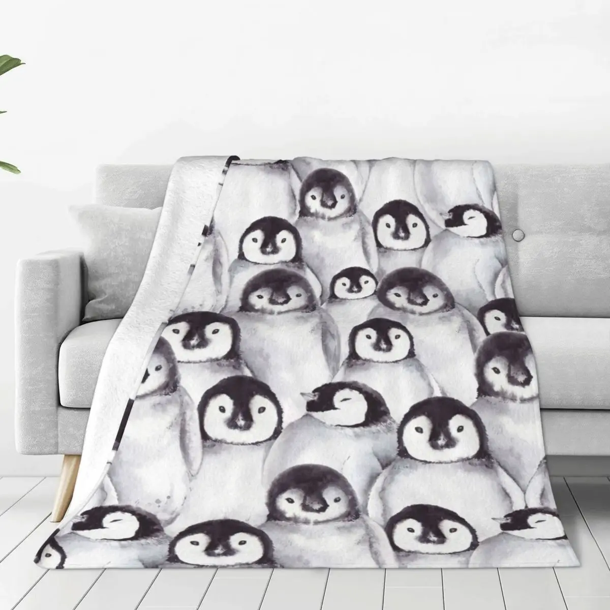 

Cute Baby Penguin Blankets Coral Fleece Plush Spring Autumn Animal Portable Soft Throw Blanket for Bedding Couch Bedding Throws