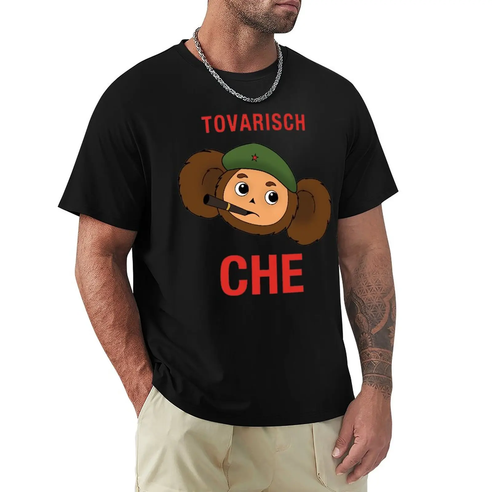 

Monkey Anime Russia Чебурашка Cheburashkass T-shirt Crewneck Motion Tshirt Graphic Cool Home Humor Graphic USA Size