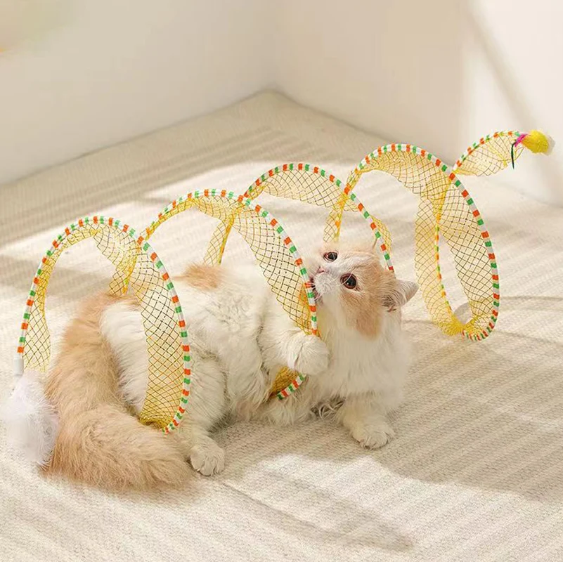Складной туннель для кошек, Забавный туннель с пером, игрушки для кошек, тренировочная интеллектуальная игрушка для котят, кроликов, игрово... 
Складной туннель для кошек, Забавный туннель с пером, игрушки для кошек, тренировочная интеллектуальная игрушка для котят, кроликов, игрово...