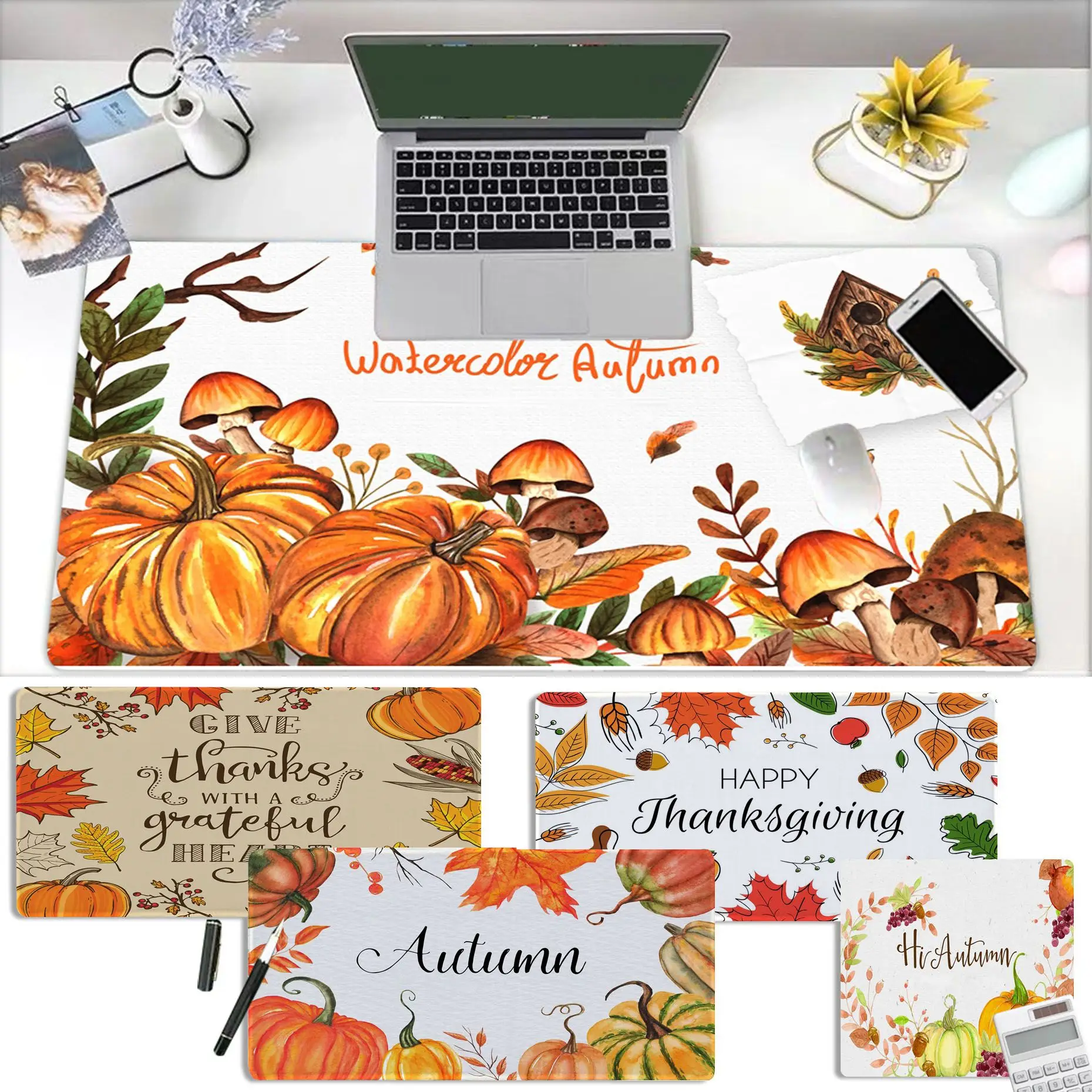 Thanksgiving Autumn Pumpkin Gaming Player desk laptop Rubber Mouse Mat for large Edge Locking Speed Version Game Keyboard Pad
Thanksgiving Autumn Pumpkin Gaming Player desk laptop Rubber Mouse Mat for large Edge Locking Speed Version Game Keyboard Pad