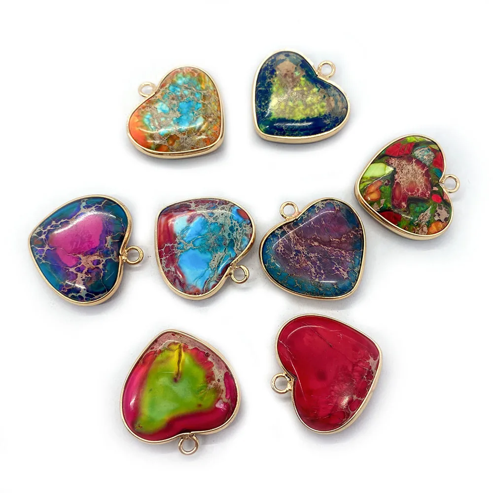 Natural Emperor Stone Heart Shape 24x24mm Size Double Hole Connector Charm Pendant For Jewelry Making DIY Bracelet Necklace
Natural Emperor Stone Heart Shape 24x24mm Size Double Hole Connector Charm Pendant For Jewelry Making DIY Bracelet Necklace