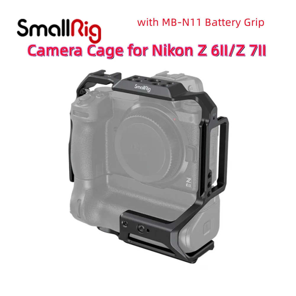 

SmallRig 3866 Camera Cage for Nikon Z 6II/Z 7II with MB-N11 Battery Grip Arca-Swiss Quick Release Plate for DJI RS 2/RSC 2