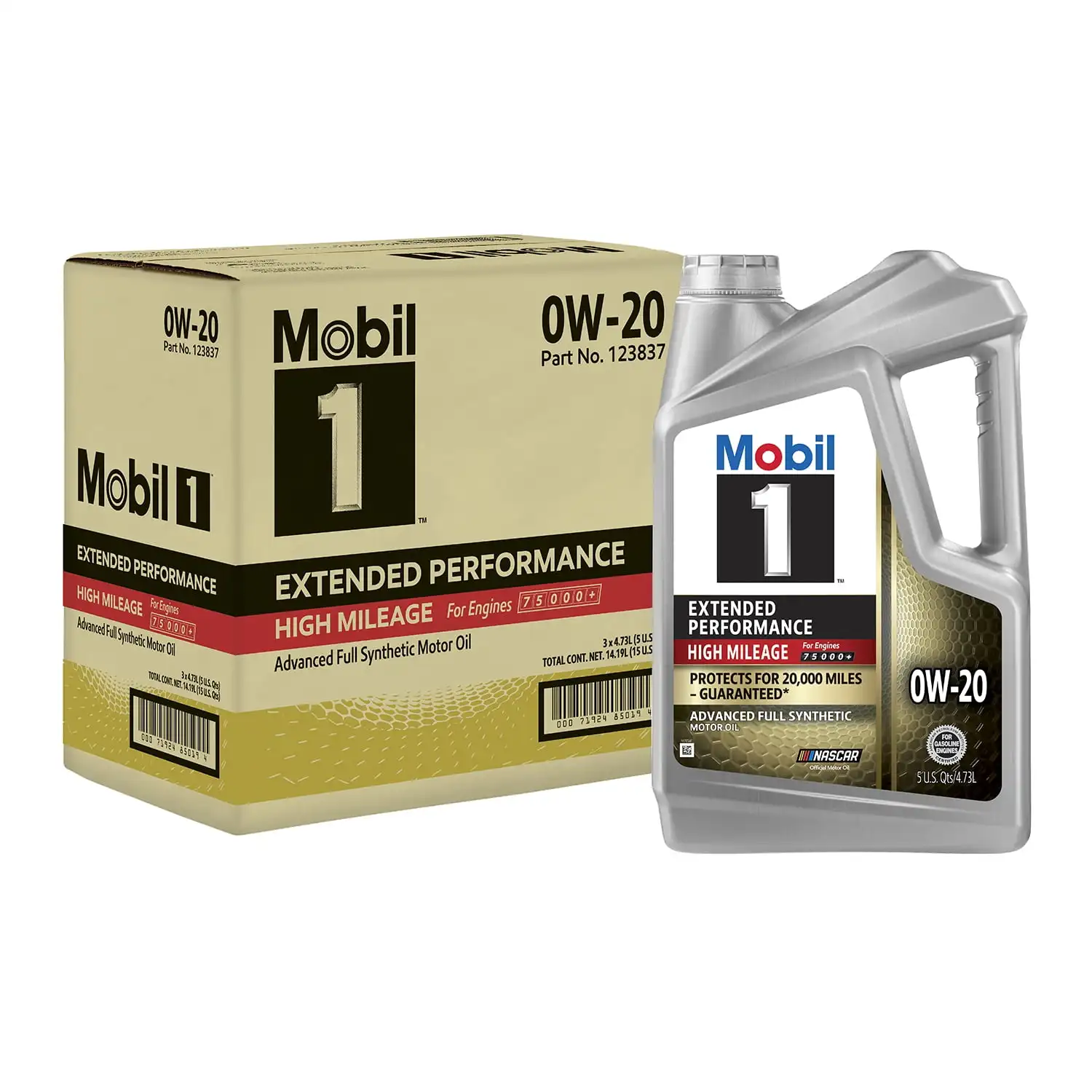 

Extended Performance High Mileage Full Synthetic Motor Oil 0W-20, 5 qt (3 Pack)