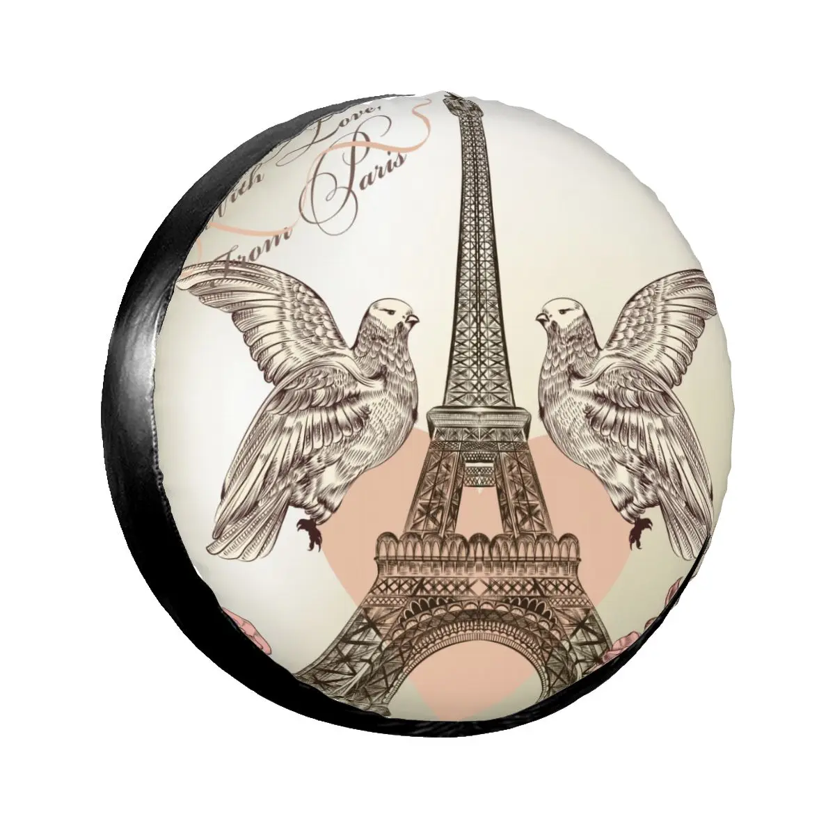 Spare Wheel Tire Cover Case Pouch Protector Eiffel Tower Rose And Couple Of Doves Car Tyres for Jeep Hummer 14 /15/16/17 Inch
Spare Wheel Tire Cover Case Pouch Protector Eiffel Tower Rose And Couple Of Doves Car Tyres for Jeep Hummer 14 /15/16/17 Inch