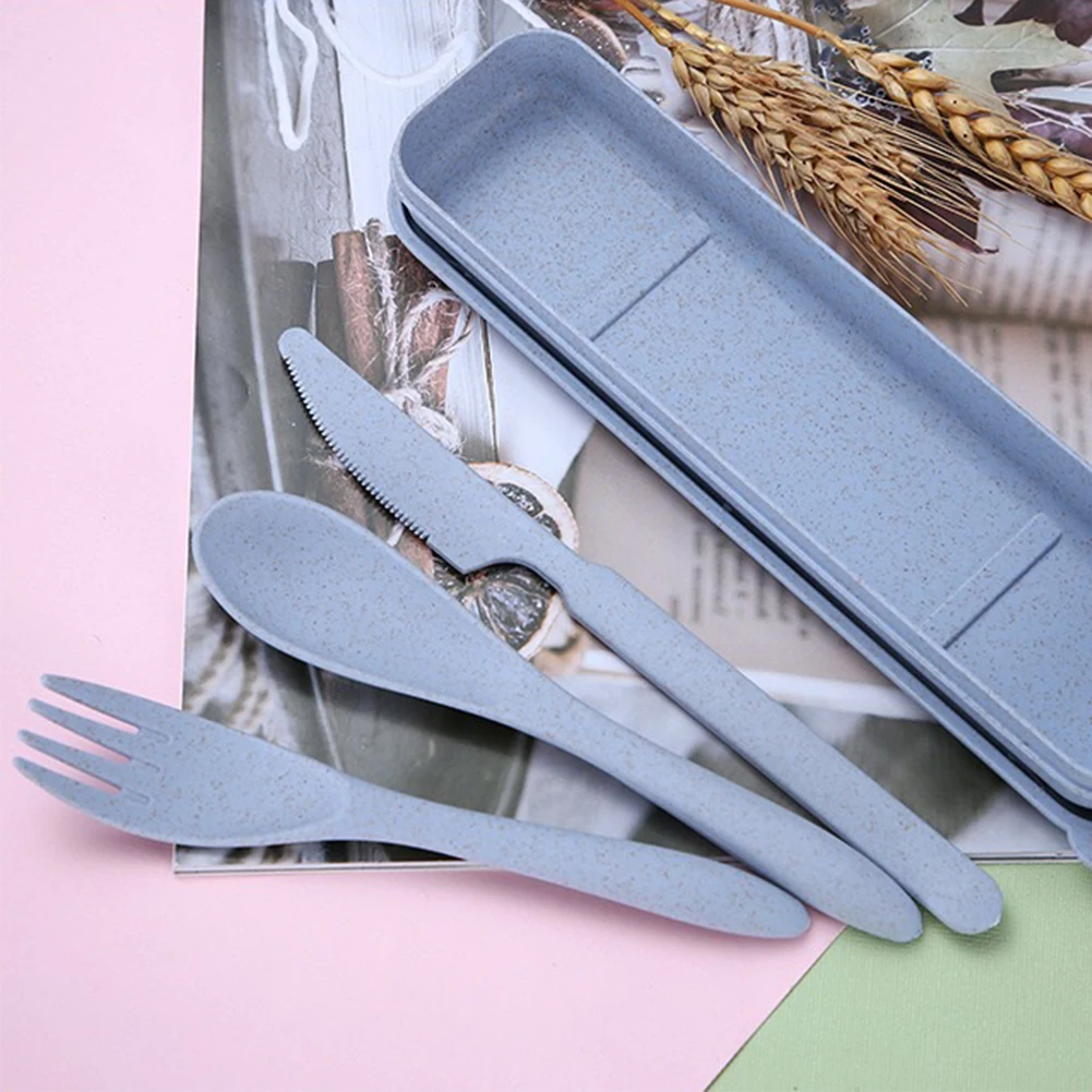 3PCS/Set Cutlery Spoon Fork Chopsticks Set Wheat Straw Dinnerwar With Box Portable Dinnerware For Home Outdoor Picnic Camping
3PCS/Set Cutlery Spoon Fork Chopsticks Set Wheat Straw Dinnerwar With Box Portable Dinnerware For Home Outdoor Picnic Camping