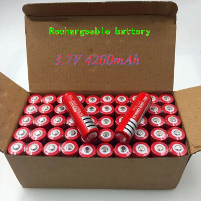 BRC18650 Rechargeable 3.7V Li-ion Lithium Battery 4200mAh Batteries for Laser Pen LED Headlight Flashlight
BRC18650 Rechargeable 3.7V Li-ion Lithium Battery 4200mAh Batteries for Laser Pen LED Headlight Flashlight