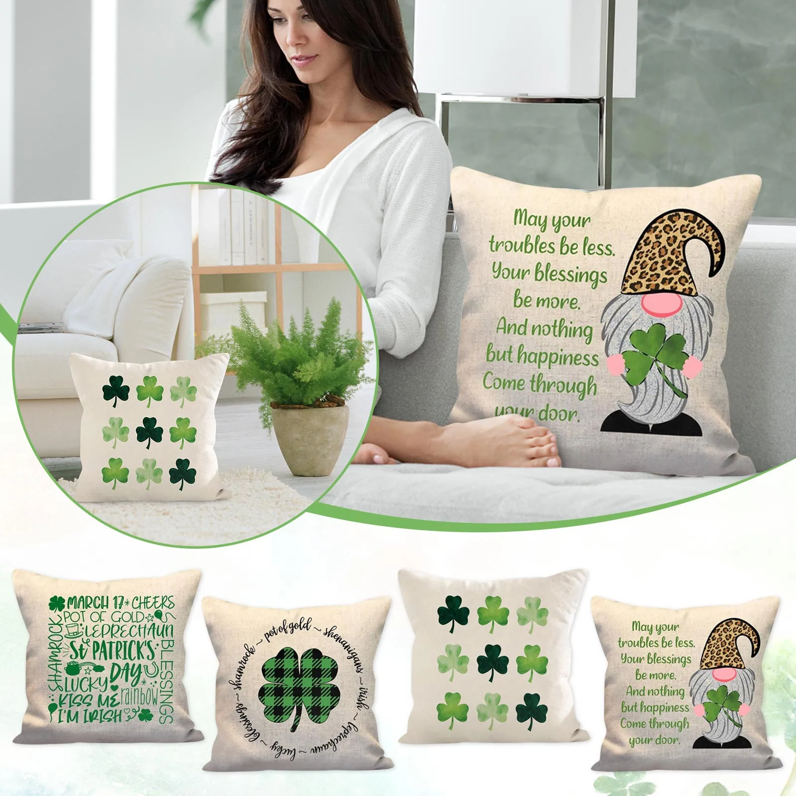 4PCS Irish Day Pillowcases Living Room Sofa Bedroom Decoration Pillowcases Zippe Pillowcases Pillows with Cases
4PCS Irish Day Pillowcases Living Room Sofa Bedroom Decoration Pillowcases Zippe Pillowcases Pillows with Cases