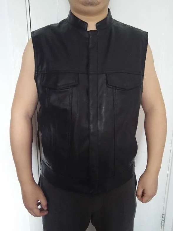 High Quality Vests Men's Leather Motorcycle Biker Club Vest Sheepskin Sleeveless Jackets Men Punk Waistcoat
High Quality Vests Men's Leather Motorcycle Biker Club Vest Sheepskin Sleeveless Jackets Men Punk Waistcoat