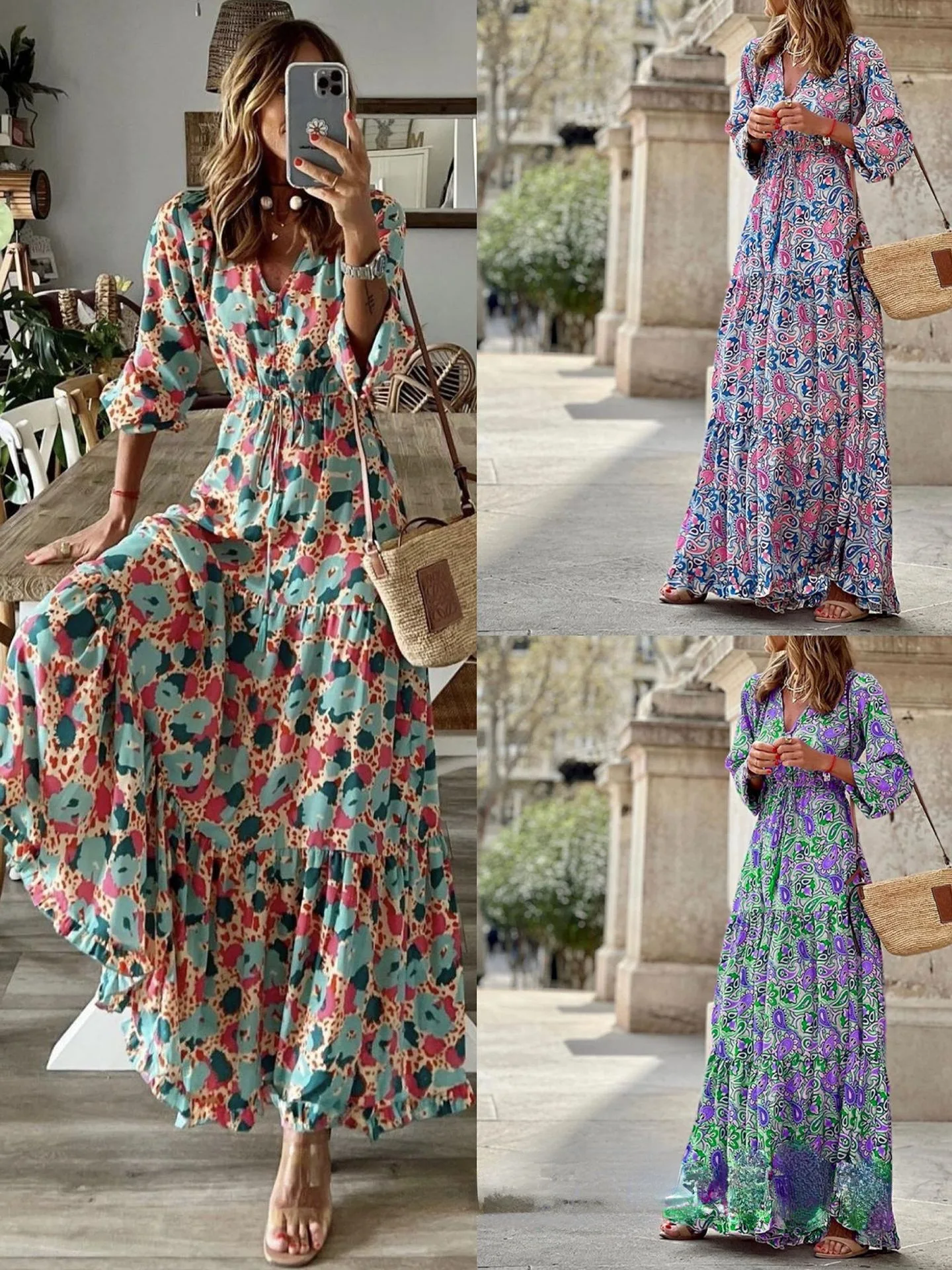 Новинка Осень 2022 темпераментное платье с V-образным вырезом в европейском и американском стиле с принтом кешью и цветком качели
Новинка Осень 2022 темпераментное платье с V-образным вырезом в европейском и американском стиле с принтом кешью и цветком качели