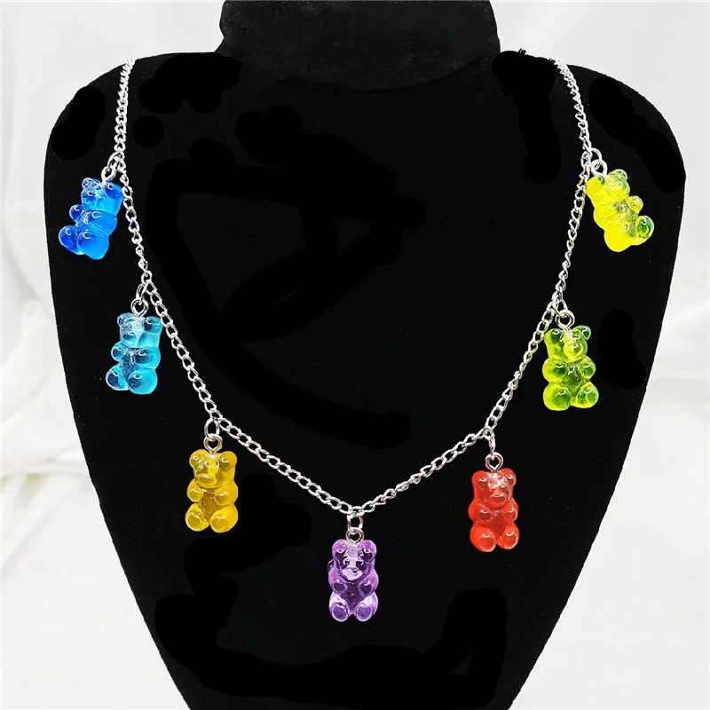 Handmade necklace fashion candy-colored 7 bear necklaces, jelly-colored pendant necklaces
Handmade necklace fashion candy-colored 7 bear necklaces, jelly-colored pendant necklaces