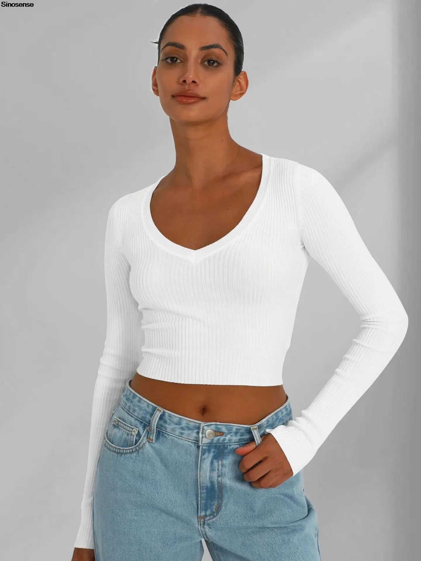 Women's Ribbed Knit Sweater Sexy V Neck Long Sleeve Knitwear Jumpers Tops Pullover Autumn Winter Fitted Tops Y2K Clothing
Women's Ribbed Knit Sweater Sexy V Neck Long Sleeve Knitwear Jumpers Tops Pullover Autumn Winter Fitted Tops Y2K Clothing