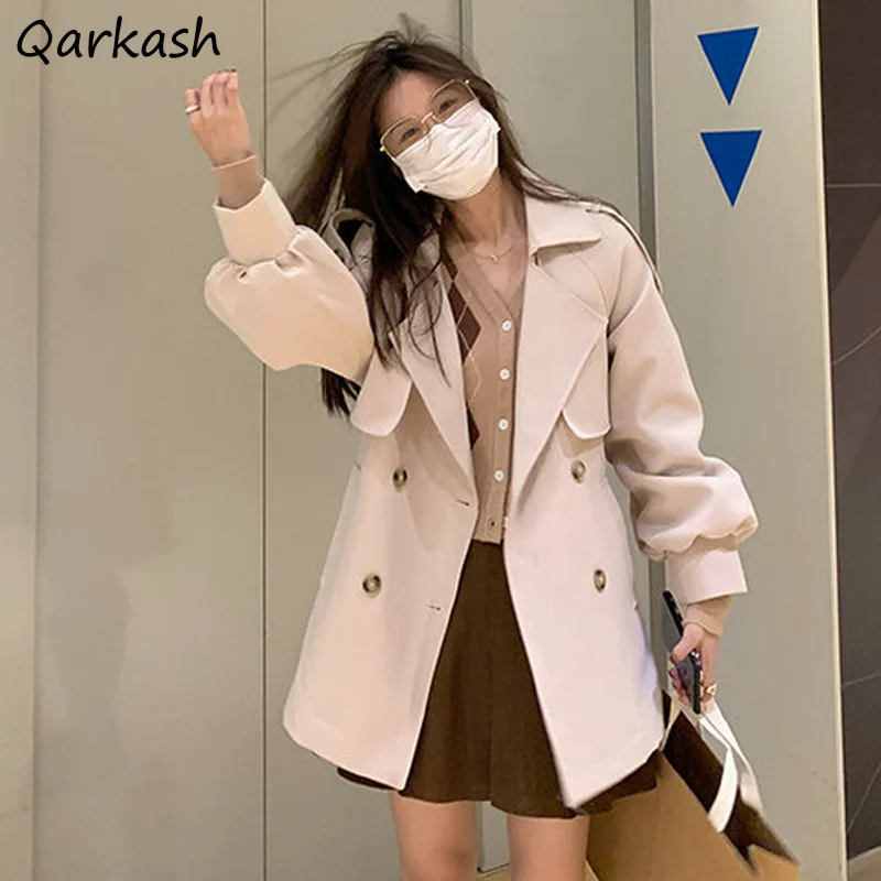 Women Trench Coats Cool Autumn Chic Puff Sleeve New Double Breasted All-match Females Fashion High Street Outwear Korean Style
Women Trench Coats Cool Autumn Chic Puff Sleeve New Double Breasted All-match Females Fashion High Street Outwear Korean Style