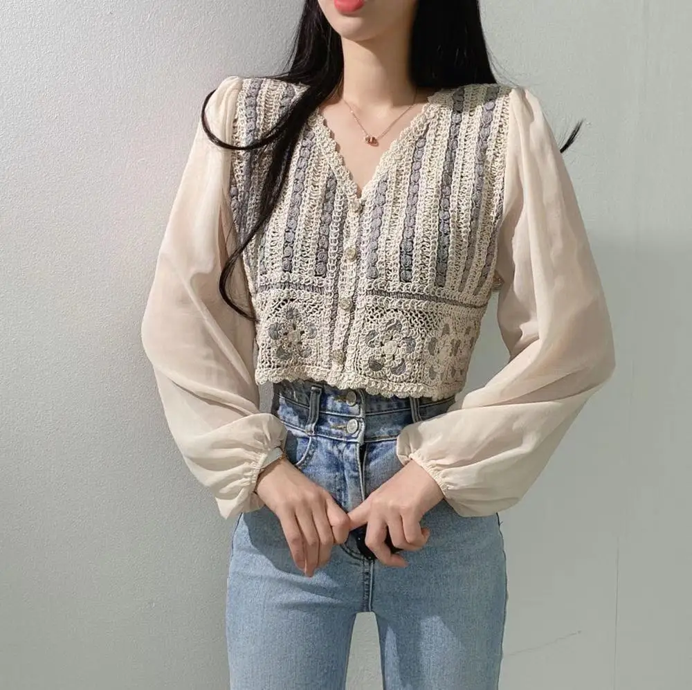 Japan Style Button Up Elegant Cute Chiffon Lace Blouses Women Summer Autumn Fashion Casual Hollowed Out Ladies Tops Dropshipping
Japan Style Button Up Elegant Cute Chiffon Lace Blouses Women Summer Autumn Fashion Casual Hollowed Out Ladies Tops Dropshipping
