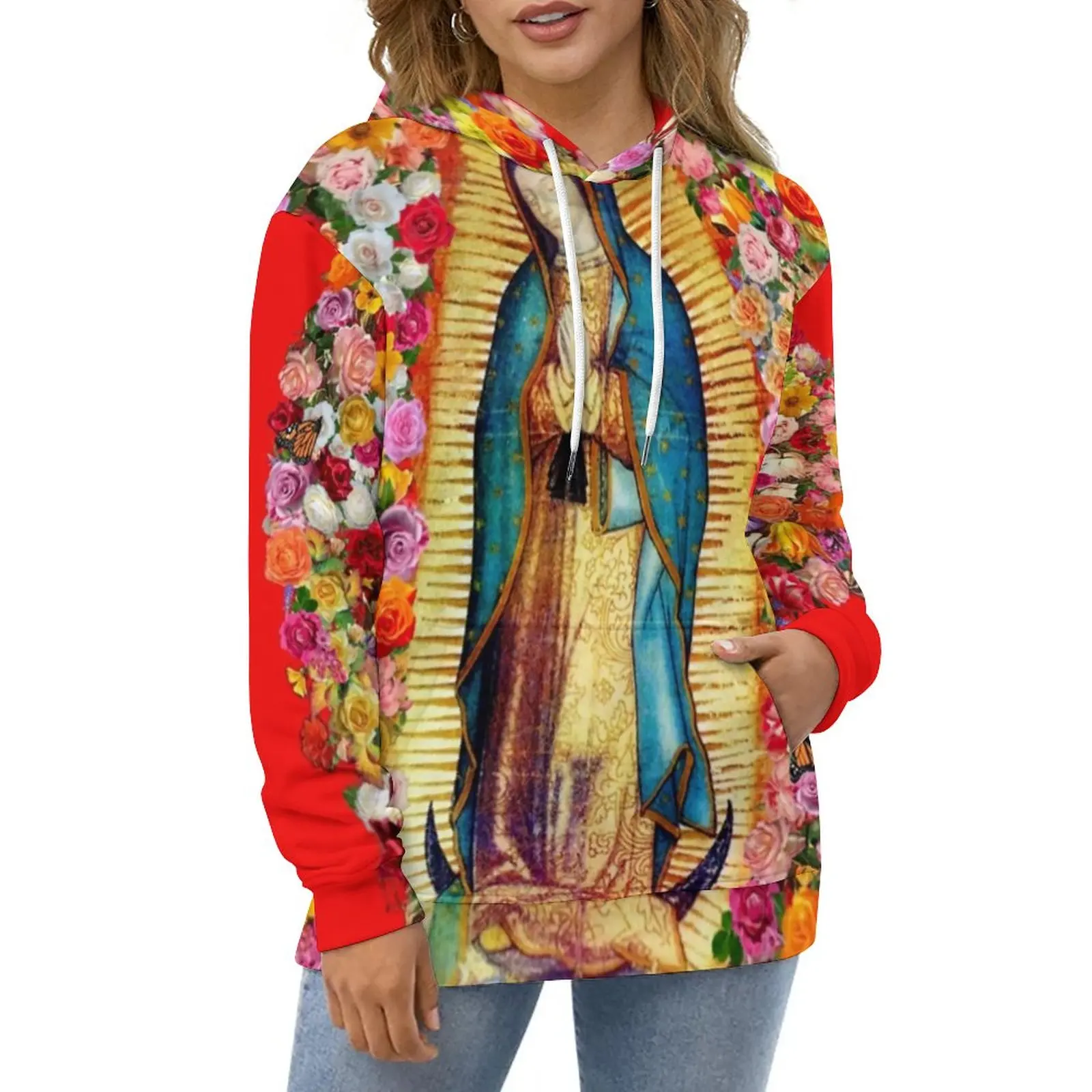 Mexican Virgin Mary Hoodies Long-Sleeve Our Lady of Guadalupe Y2k Casual Pullover Hoodie Street Wear Graphic Loose Sweatshirts
Mexican Virgin Mary Hoodies Long-Sleeve Our Lady of Guadalupe Y2k Casual Pullover Hoodie Street Wear Graphic Loose Sweatshirts
