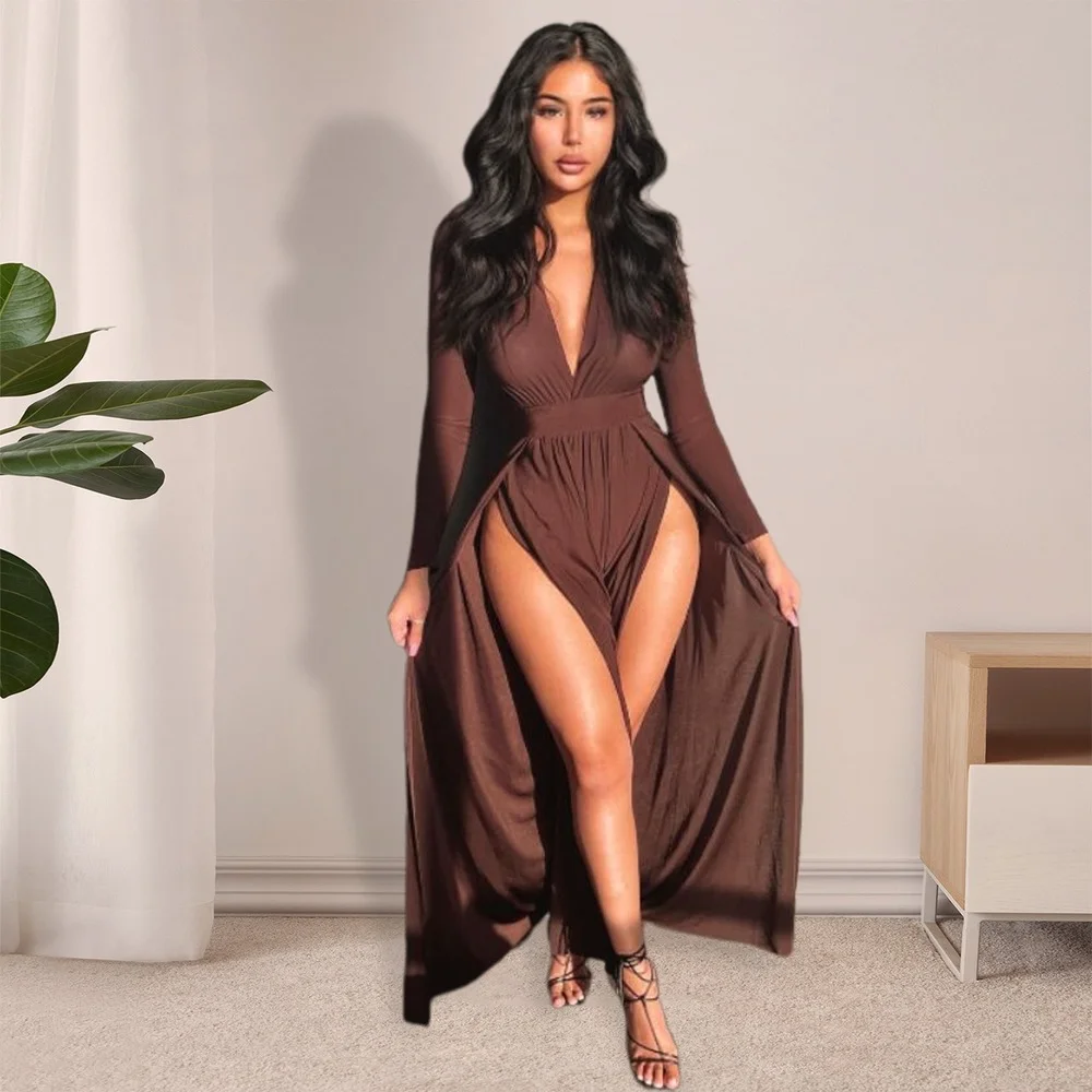 2022 Autumn Women High Side Slit Bodycon Maxi Dress Long Sleeve Pencil Bandage Sexy Night Club V-neck Long Dresses Vintage
2022 Autumn Women High Side Slit Bodycon Maxi Dress Long Sleeve Pencil Bandage Sexy Night Club V-neck Long Dresses Vintage