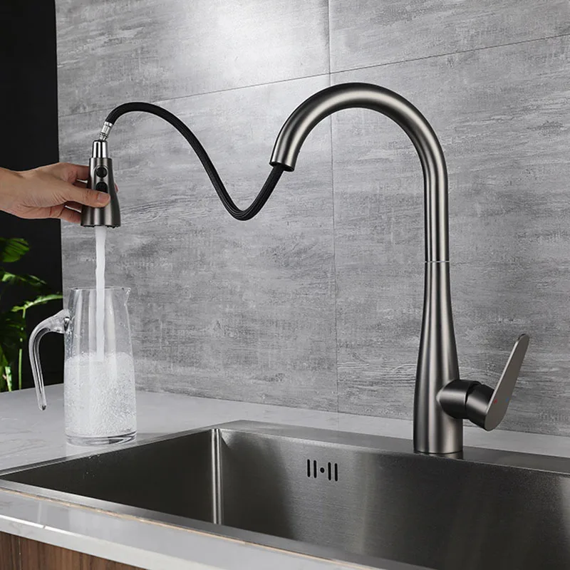 Kitchen Faucet Flexible Pull Out Nozzle Kitchen Sink Mixer Tap Stream Sprayer Head 304 stainless steel Hot Cold Water Taps
Kitchen Faucet Flexible Pull Out Nozzle Kitchen Sink Mixer Tap Stream Sprayer Head 304 stainless steel Hot Cold Water Taps