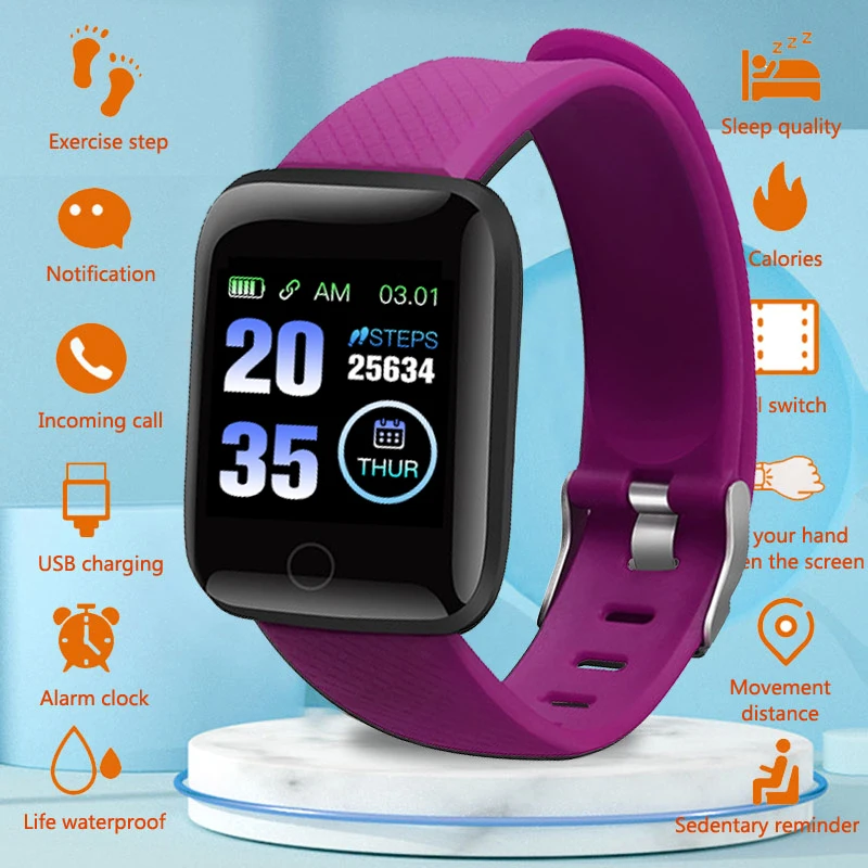 116plus Smart Watch Men Women Heart Rate Monitor Fitness Tracker Sports Bracelet Kids Clock For Apple Huawei Xiaomi Phone
116plus Smart Watch Men Women Heart Rate Monitor Fitness Tracker Sports Bracelet Kids Clock For Apple Huawei Xiaomi Phone