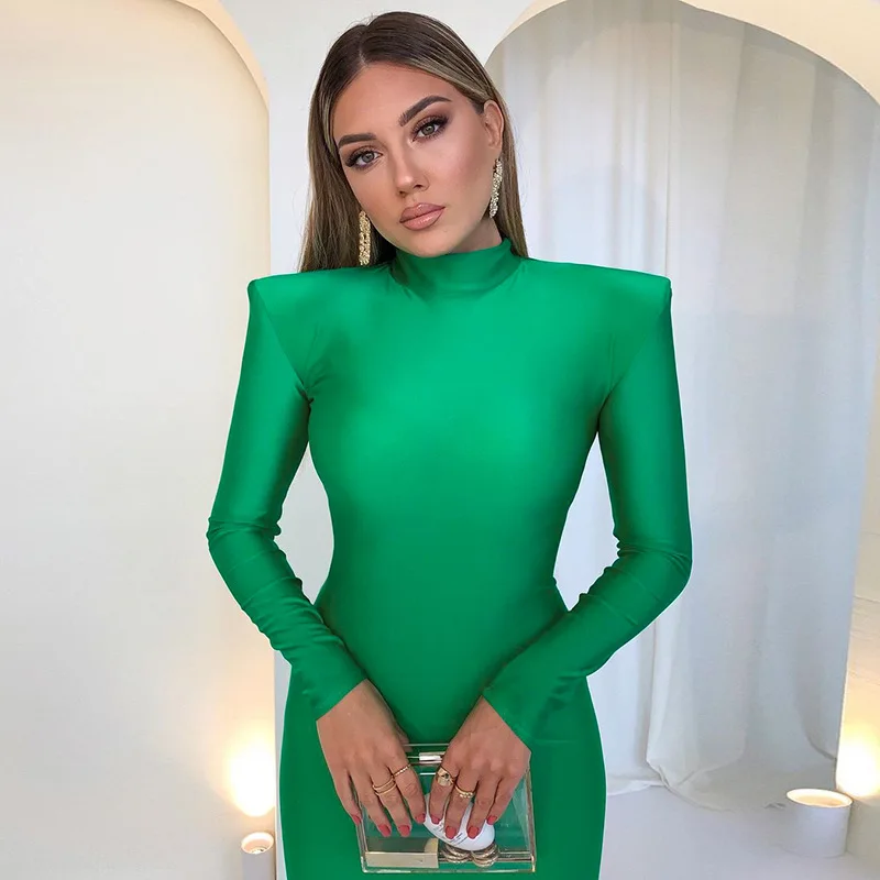 Women's Turtleneck Solid Color Tight Dress 2022 Shoulder Pad Party Dress Ladies Winter Clothes Green Female Long Outfits
Women's Turtleneck Solid Color Tight Dress 2022 Shoulder Pad Party Dress Ladies Winter Clothes Green Female Long Outfits