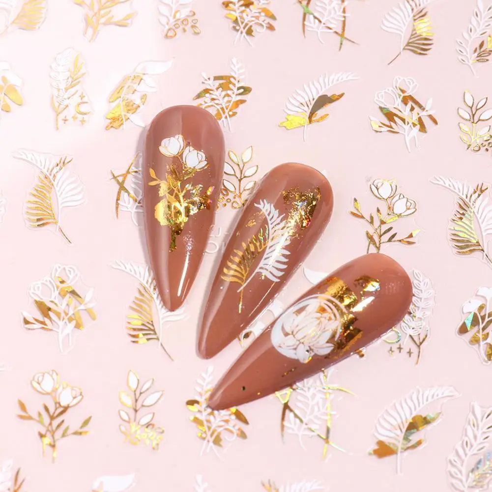 Gold Black Holographics Leaves 3d Nail Sticker Summer Transfer Nail Art Pattern Diy Adhesive Self Flower Leaf Decals Decora N3c3
Gold Black Holographics Leaves 3d Nail Sticker Summer Transfer Nail Art Pattern Diy Adhesive Self Flower Leaf Decals Decora N3c3