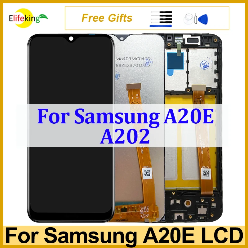 

5.8''Original For Samsung Galaxy A20E A202 LCD Display Touch Screen A202DS A202F Digitizer Assembly Pantalla Replace With Frame