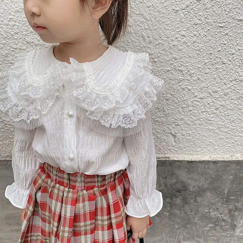 Girls Kids Peter Pan Collar Blouse Cotton 2022 Spring Autumn Long Sleeve Shirts Japanese Korean Children's Casual Lace Top Shirt
Girls Kids Peter Pan Collar Blouse Cotton 2022 Spring Autumn Long Sleeve Shirts Japanese Korean Children's Casual Lace Top Shirt