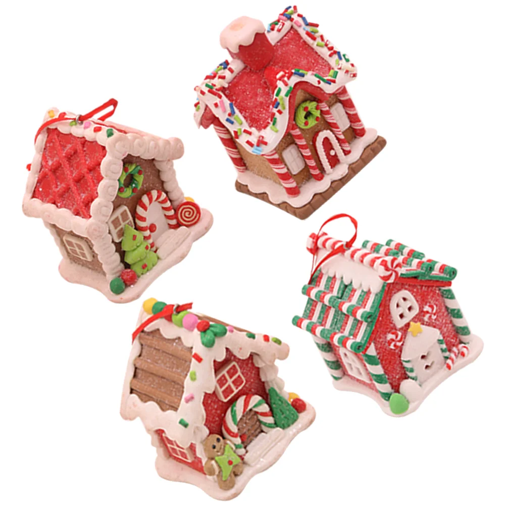 4 Pcs Gingerbread House Christmas Decorations Polymer Clay Xmas Tree Hanging Ornaments
4 Pcs Gingerbread House Christmas Decorations Polymer Clay Xmas Tree Hanging Ornaments