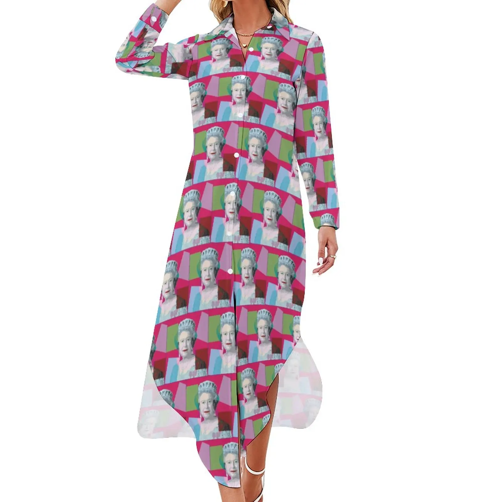 Pop Queen Print Casual Dress Elizabeth Aesthetic Dresses Long Sleeve Elegant Female V Neck Trendy Oversized Chiffon Dress
Pop Queen Print Casual Dress Elizabeth Aesthetic Dresses Long Sleeve Elegant Female V Neck Trendy Oversized Chiffon Dress