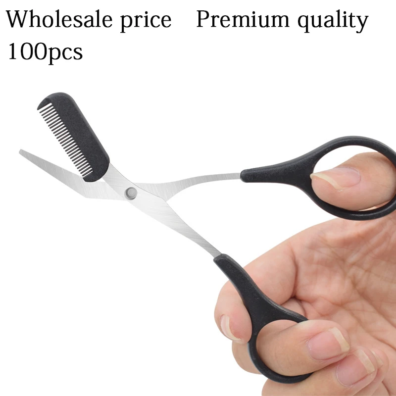 100pcs Eyebrow Trimmer Eyebrow Scissors with Comb Stainless Steel Eyebrow Razor Eyelash Hair Scissors
100pcs Eyebrow Trimmer Eyebrow Scissors with Comb Stainless Steel Eyebrow Razor Eyelash Hair Scissors