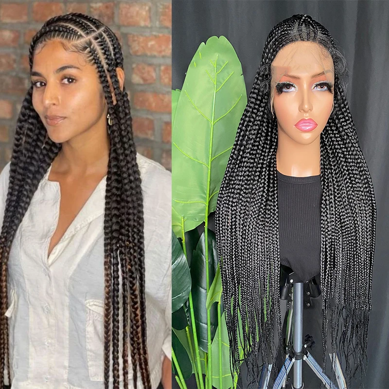 Natural 36 inch Glueless Braid Africa Braided Full Lace Front Wigs For Black Women 32 Inches Box Braided Wigs With Baby Hair
Natural 36 inch Glueless Braid Africa Braided Full Lace Front Wigs For Black Women 32 Inches Box Braided Wigs With Baby Hair