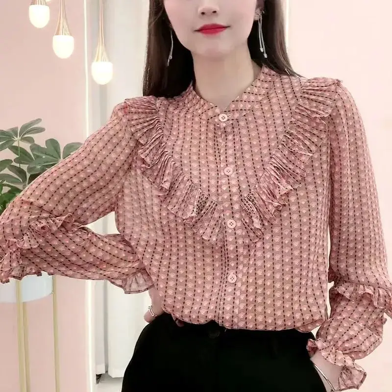Sweet and Spicy Top Chiffon Shirt Women 2023 Spring New Advanced Fashion Long Sleeve Casual Western-style Ruffle Blouse Female
Sweet and Spicy Top Chiffon Shirt Women 2023 Spring New Advanced Fashion Long Sleeve Casual Western-style Ruffle Blouse Female