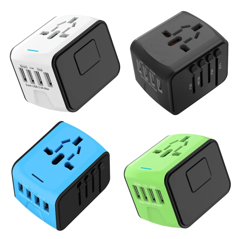 Дорожный адаптер питания с 4 USB-портами, универсальный сетевой адаптер для путешествий в Великобритании, США, Австралии, ЕС
Дорожный адаптер питания с 4 USB-портами, универсальный сетевой адаптер для путешествий в Великобритании, США, Австралии, ЕС