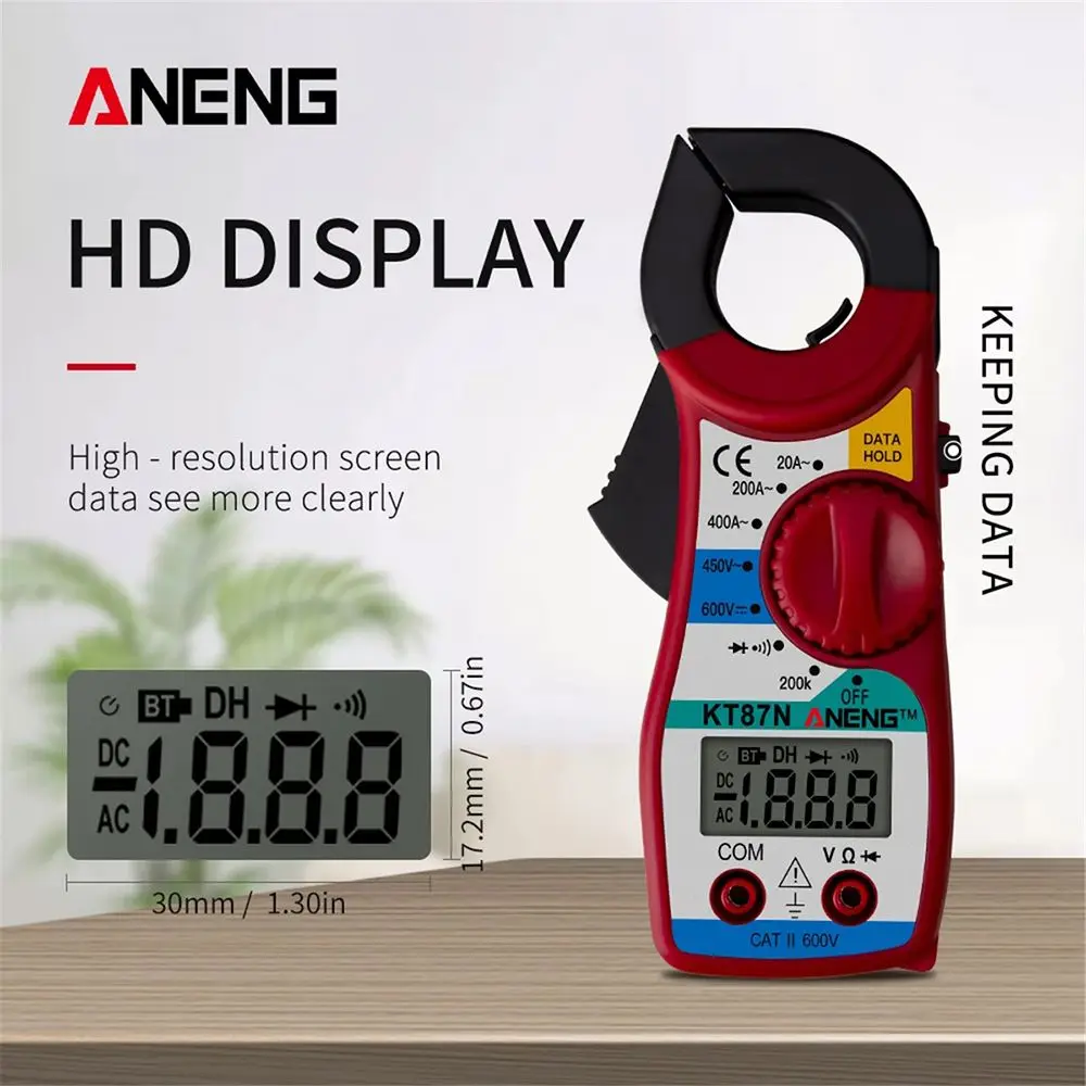 ANENG KT87N Mini Digital Clamp Meters AC/DC Voltage AC Current 600v True RMS Multimeter Capacitance Electrical Megger Tester
ANENG KT87N Mini Digital Clamp Meters AC/DC Voltage AC Current 600v True RMS Multimeter Capacitance Electrical Megger Tester