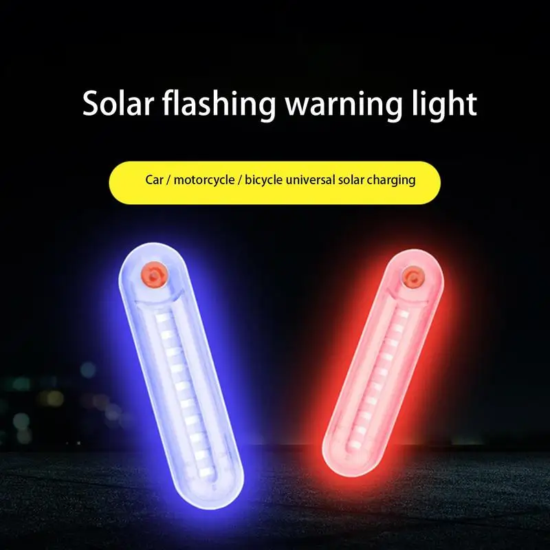 

Red And Blue Flashing Lights Auto Warning Lamp Strip Solar Charging Decorative Lights For RVs Motorcycles Trailers Trucks SUVs