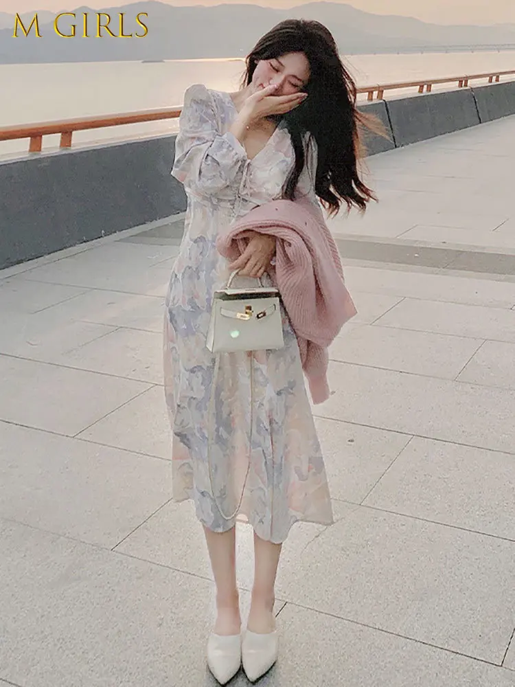 M GIRLSFrench Floral One Piece Dress Korean Temperament 2022 Summer Chic Elegant Beach Dress Women V-Neck Design Dress
M GIRLSFrench Floral One Piece Dress Korean Temperament 2022 Summer Chic Elegant Beach Dress Women V-Neck Design Dress