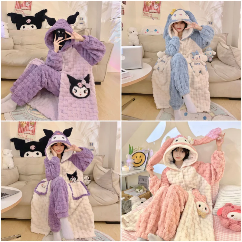 Sanrios Kuromi My Melody Cinnamoroll милый мультяшный женский коралловый бархатный ночной рубашка пижамный комплект штаны для девочки Домашняя одежда пижамы
Sanrios Kuromi My Melody Cinnamoroll милый мультяшный женский коралловый бархатный ночной рубашка пижамный комплект штаны для девочки Домашняя одежда пижамы