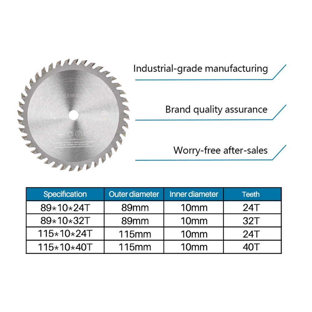 High Quality Saw Blade Circular Metal Sheet Wood Soft 89mm/115mm Angle Grinder Carbide Tipped Circular Saw Blade
High Quality Saw Blade Circular Metal Sheet Wood Soft 89mm/115mm Angle Grinder Carbide Tipped Circular Saw Blade
