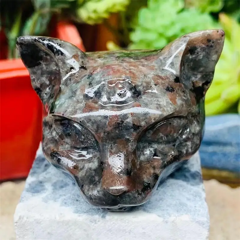 5CM Natural Yooperlite Cat Head Egyptian Mau carving Crystal Animal Healing Holiday Gift Home Decoration 1pcs
5CM Natural Yooperlite Cat Head Egyptian Mau carving Crystal Animal Healing Holiday Gift Home Decoration 1pcs