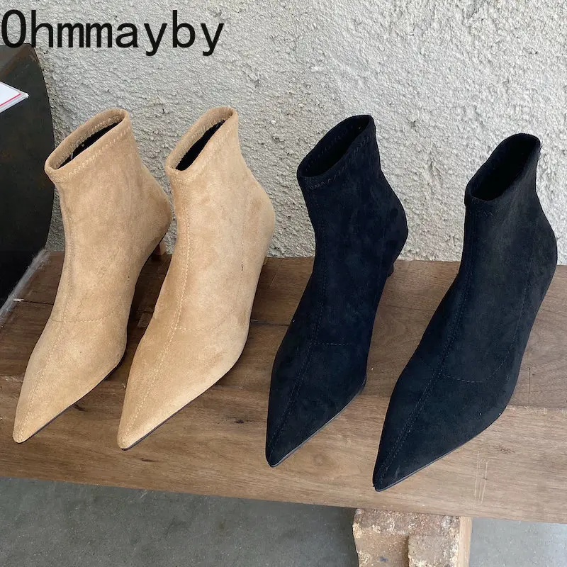 New Autumn Suede Women Ankle Boots Fashion Pointed Toe Slip On Ladies Elegant Sock Short Boots Thin Low Heel Chelsea Shoes
New Autumn Suede Women Ankle Boots Fashion Pointed Toe Slip On Ladies Elegant Sock Short Boots Thin Low Heel Chelsea Shoes