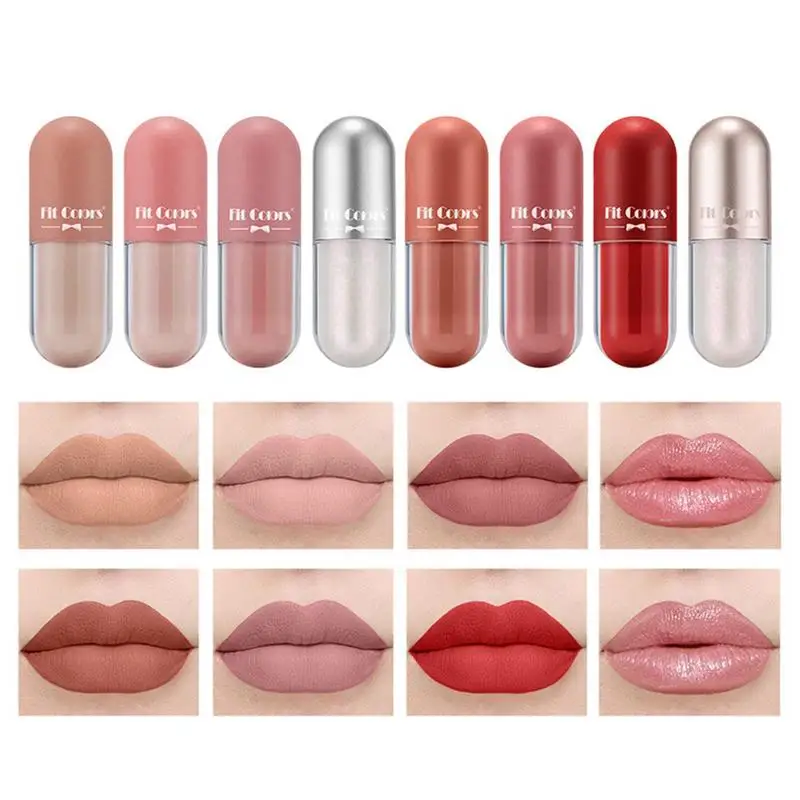 

Matte Liquid Lipstick Women And Girls Easy-to-Color Lip Glaze 8 PCS Multicolored Makeup For Every Season Perfect For Office