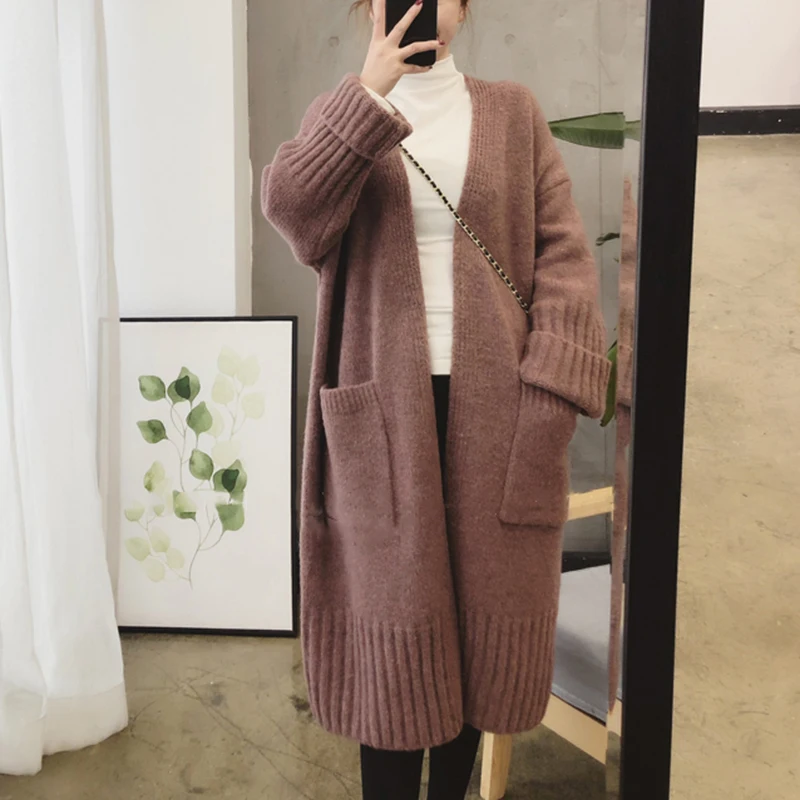 Ladies Casual Knitted Sweater Gray Khaki Red Pink Solid Color Korean Style Long-sleeved Streetwear Long Cardigan Coat V-neck
Ladies Casual Knitted Sweater Gray Khaki Red Pink Solid Color Korean Style Long-sleeved Streetwear Long Cardigan Coat V-neck
